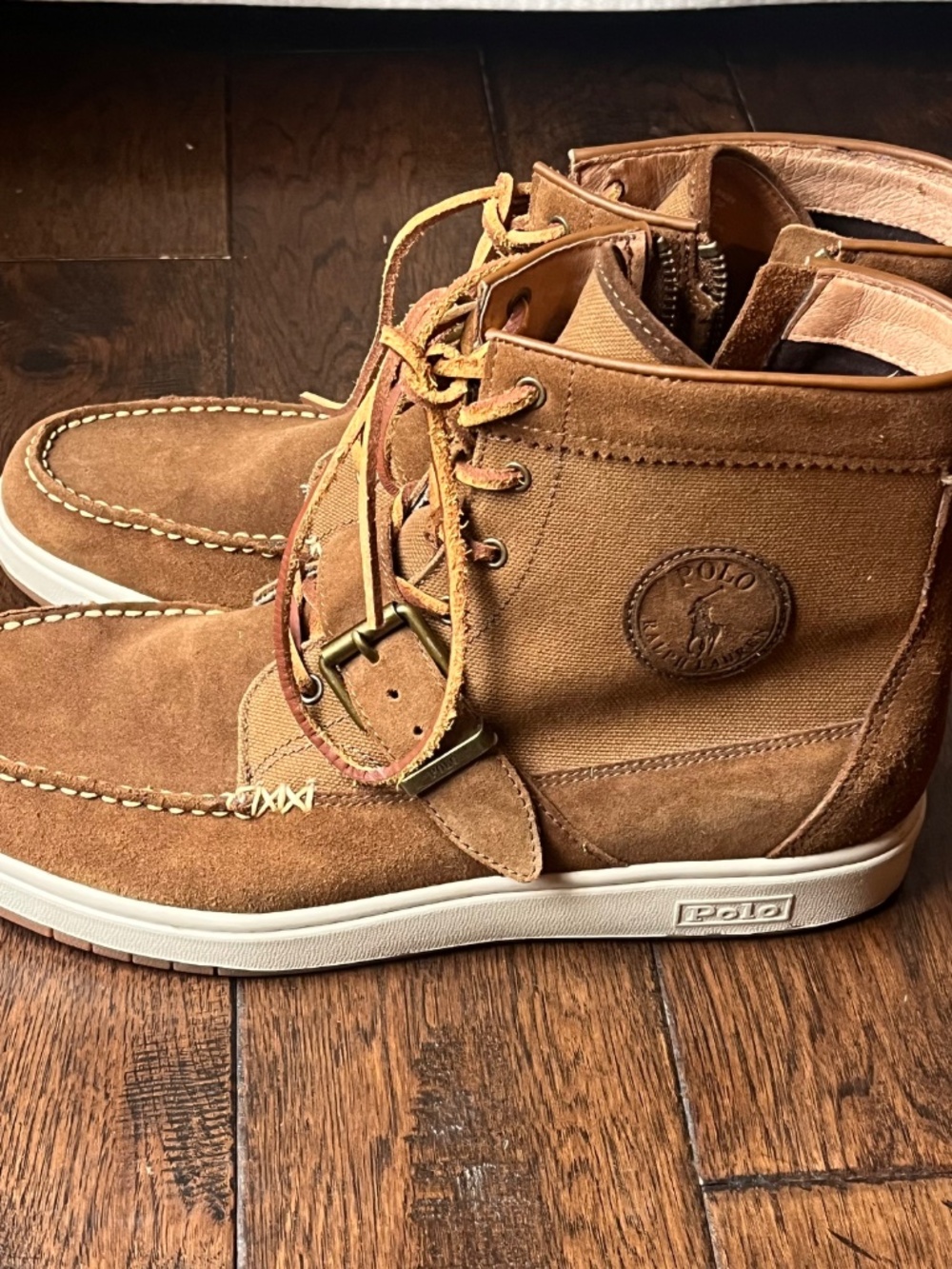 Polo Ralph Lauren Men's brown suede sneaker boots Size 13 Excellent condition